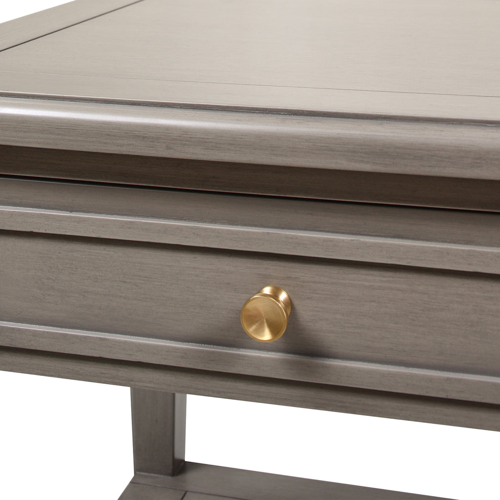 Dauphin Storage Shelf Side Table, Grey Cashmere Wood