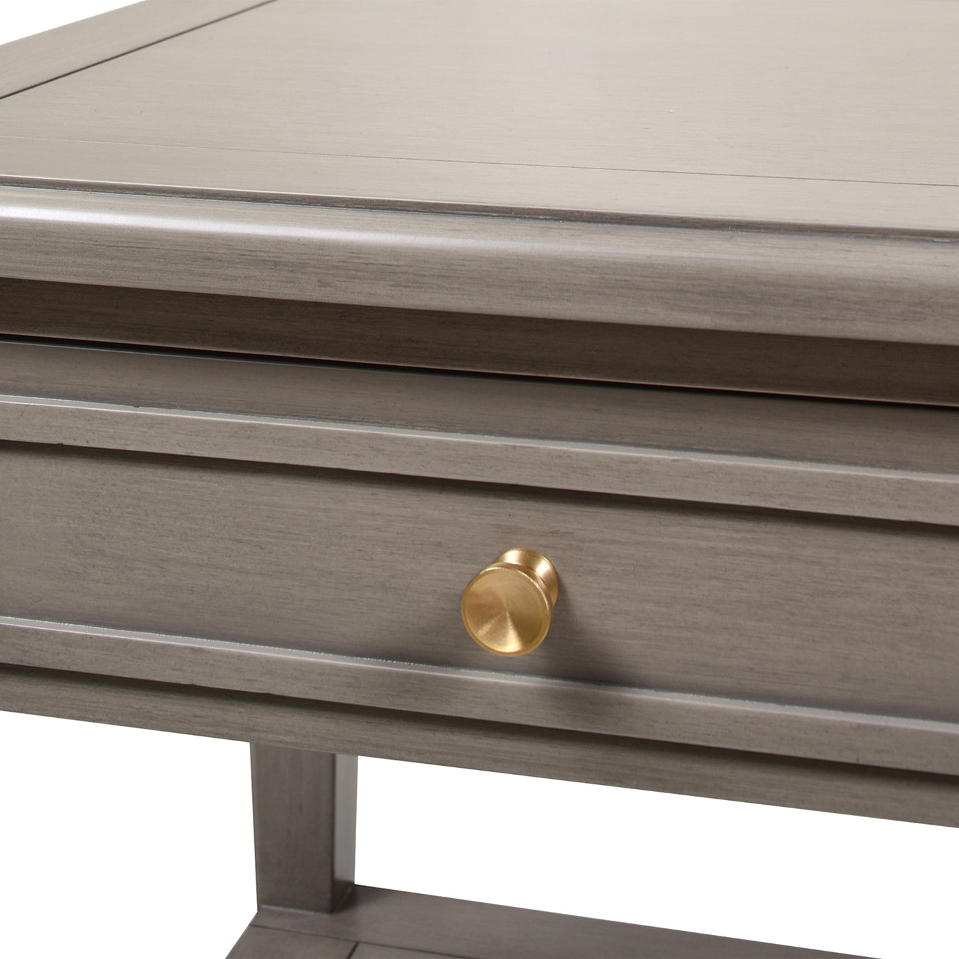 Dauphin Storage Shelf Side Table, Grey Cashmere Wood