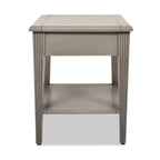 Dauphin Storage Shelf Side Table, Grey Cashmere Wood