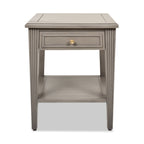 Dauphin Storage Shelf Side Table, Grey Cashmere Wood