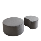 Nesting Coffee Table Set of 2,Upholstered Round Coffee Tables Set of 2 for Living Room, Modern Foam Round Coffee Table Side Table End Table Ottoman, No Assembly