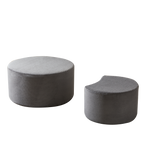 Nesting Coffee Table Set of 2,Upholstered Round Coffee Tables Set of 2 for Living Room, Modern Foam Round Coffee Table Side Table End Table Ottoman, No Assembly