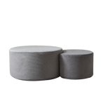 Nesting Coffee Table Set of 2,Upholstered Round Coffee Tables Set of 2 for Living Room, Modern Foam Round Coffee Table Side Table End Table Ottoman, No Assembly