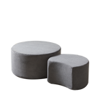 Nesting Coffee Table Set of 2,Upholstered Round Coffee Tables Set of 2 for Living Room, Modern Foam Round Coffee Table Side Table End Table Ottoman, No Assembly