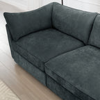 Armless sofa Velvet-Grey