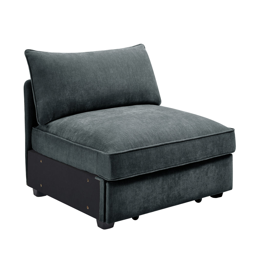 Armless sofa Velvet-Grey