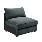 Armless sofa Velvet-Grey