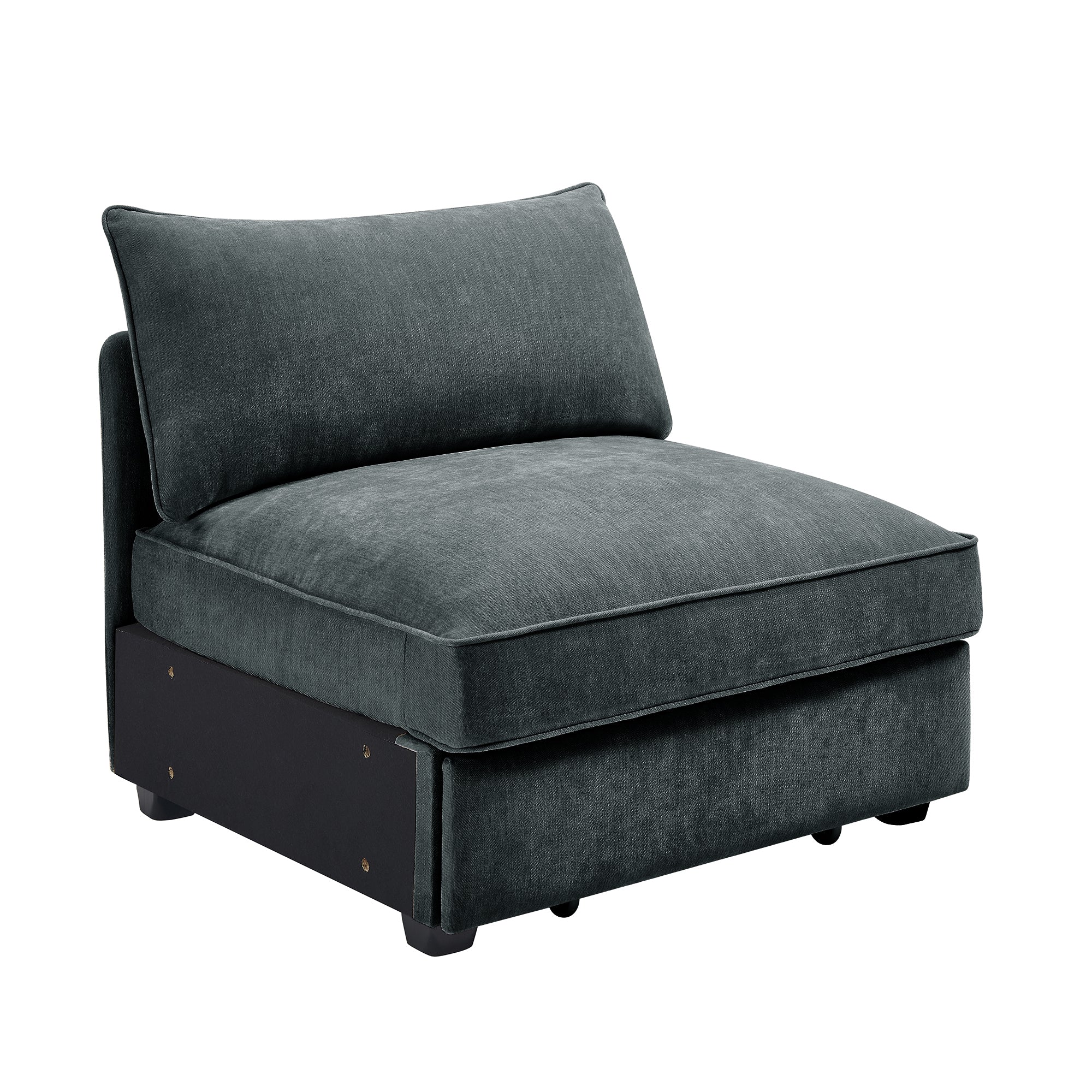 Armless sofa Velvet-Grey