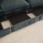 Armless sofa Velvet-Grey