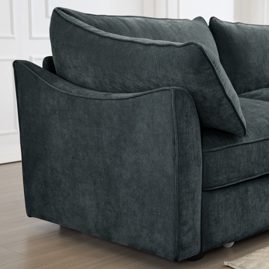 Armless sofa Velvet-Grey