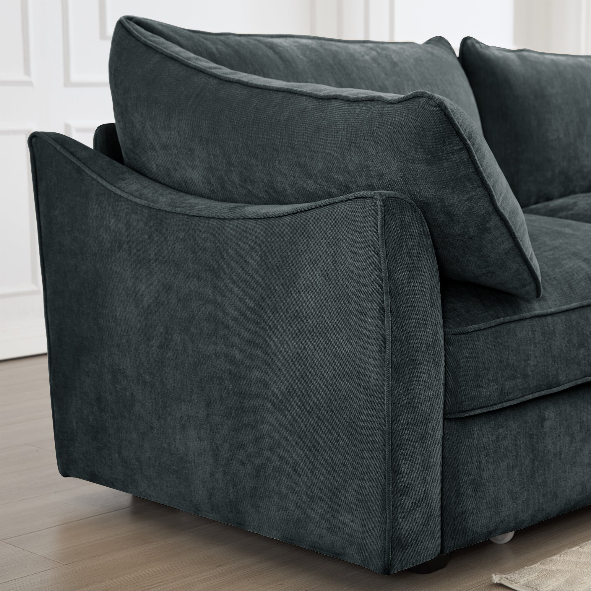Armless sofa Velvet-Grey