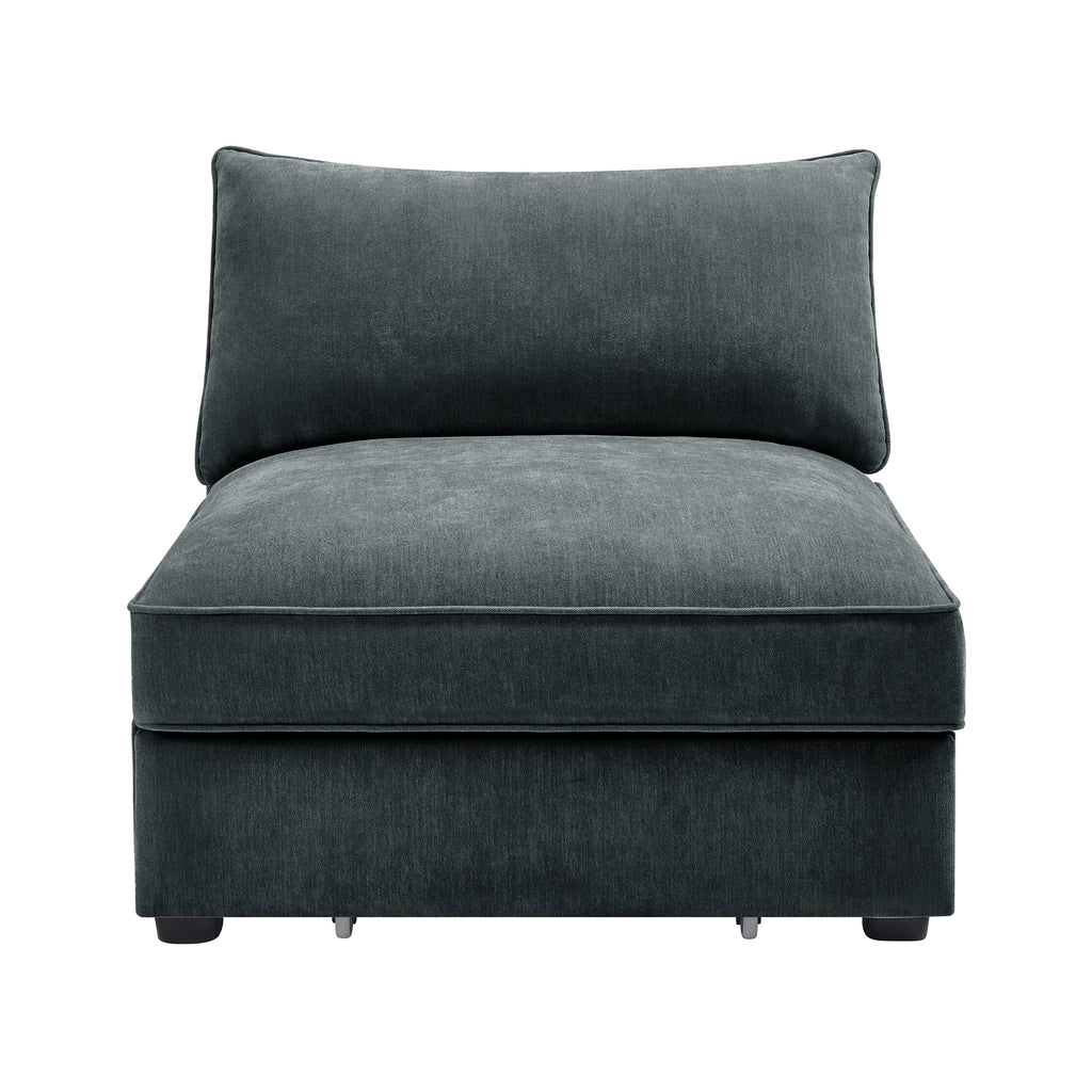 Armless sofa Velvet-Grey