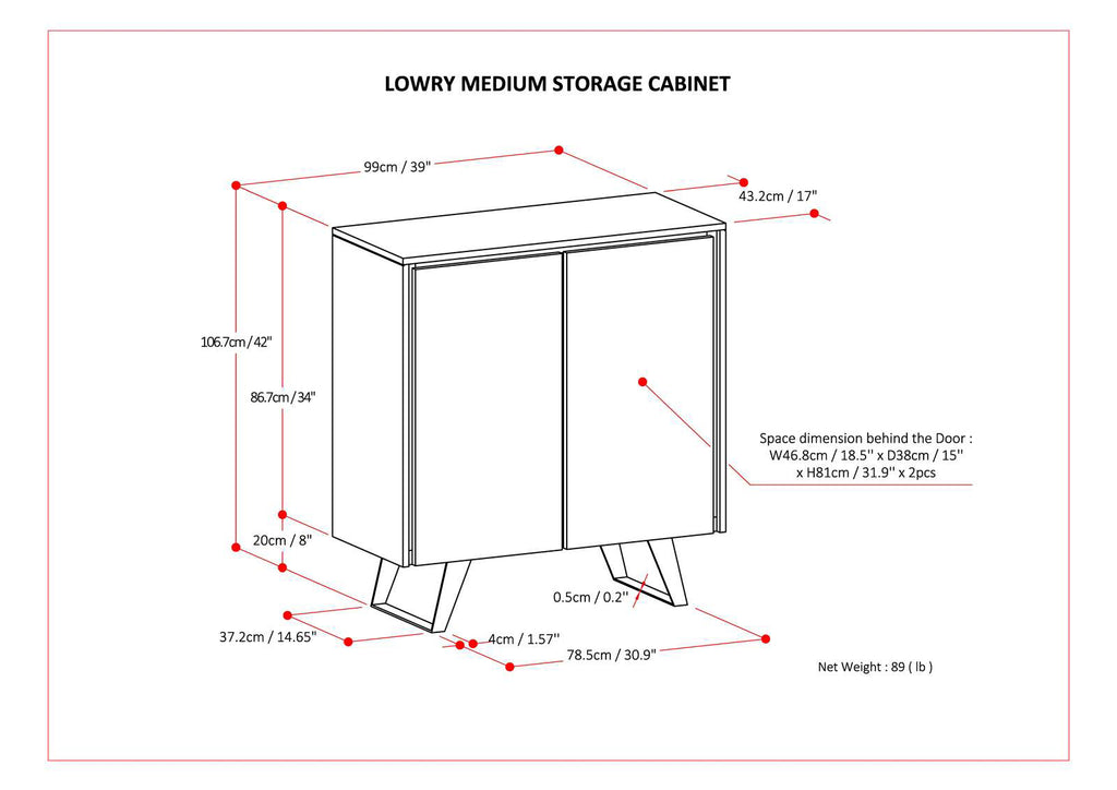 Lowry - Medium Storage Cabinet - Walnut Veneer