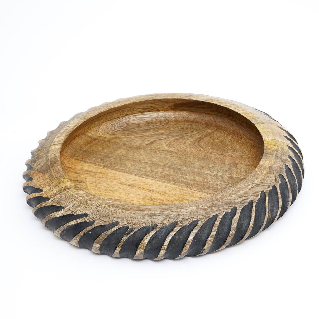 Dannel Handmade Wooden Bowl with Black Filler