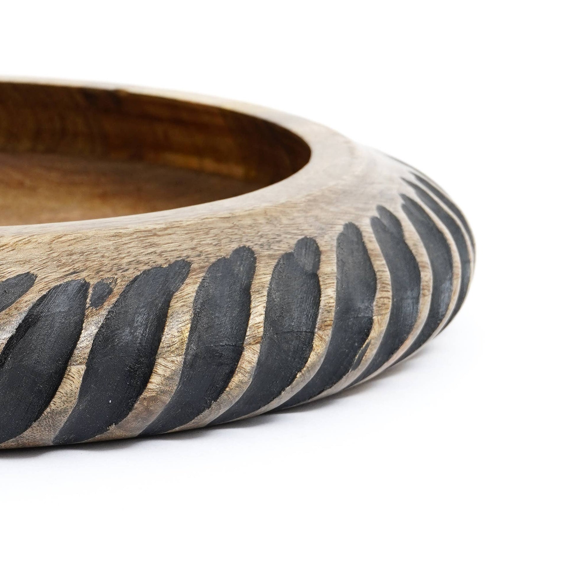 Dannel Handmade Wooden Bowl with Black Filler