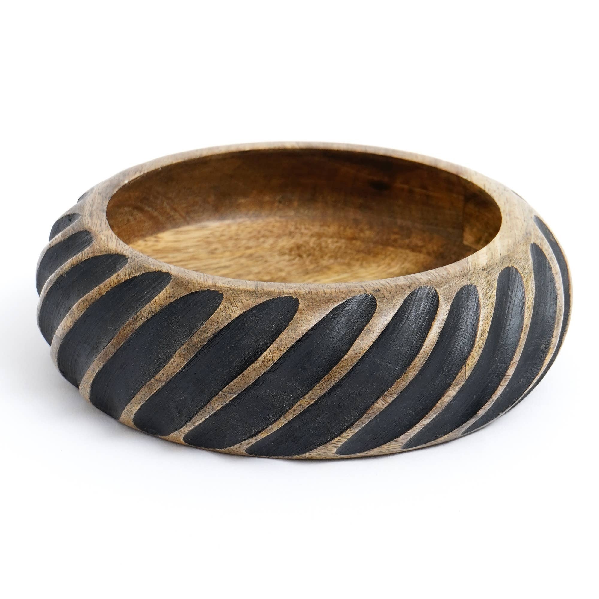 Dannel Handmade Wooden Bowl with Black Filler