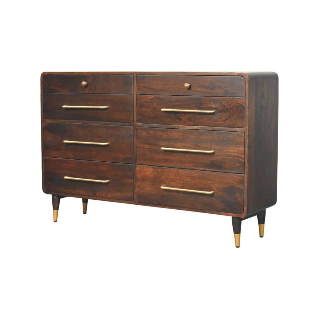 Solid Wood Hudson 8 Drawer Dresser,Brown Dresser