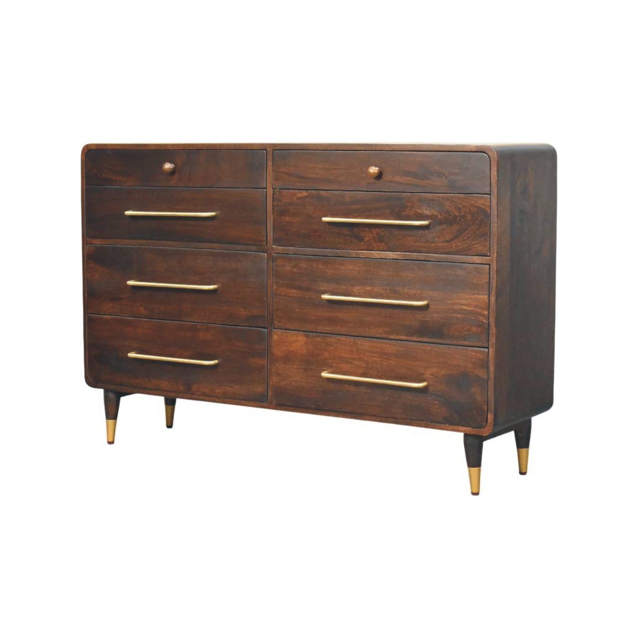 Solid Wood Hudson 8 Drawer Dresser,Brown Dresser