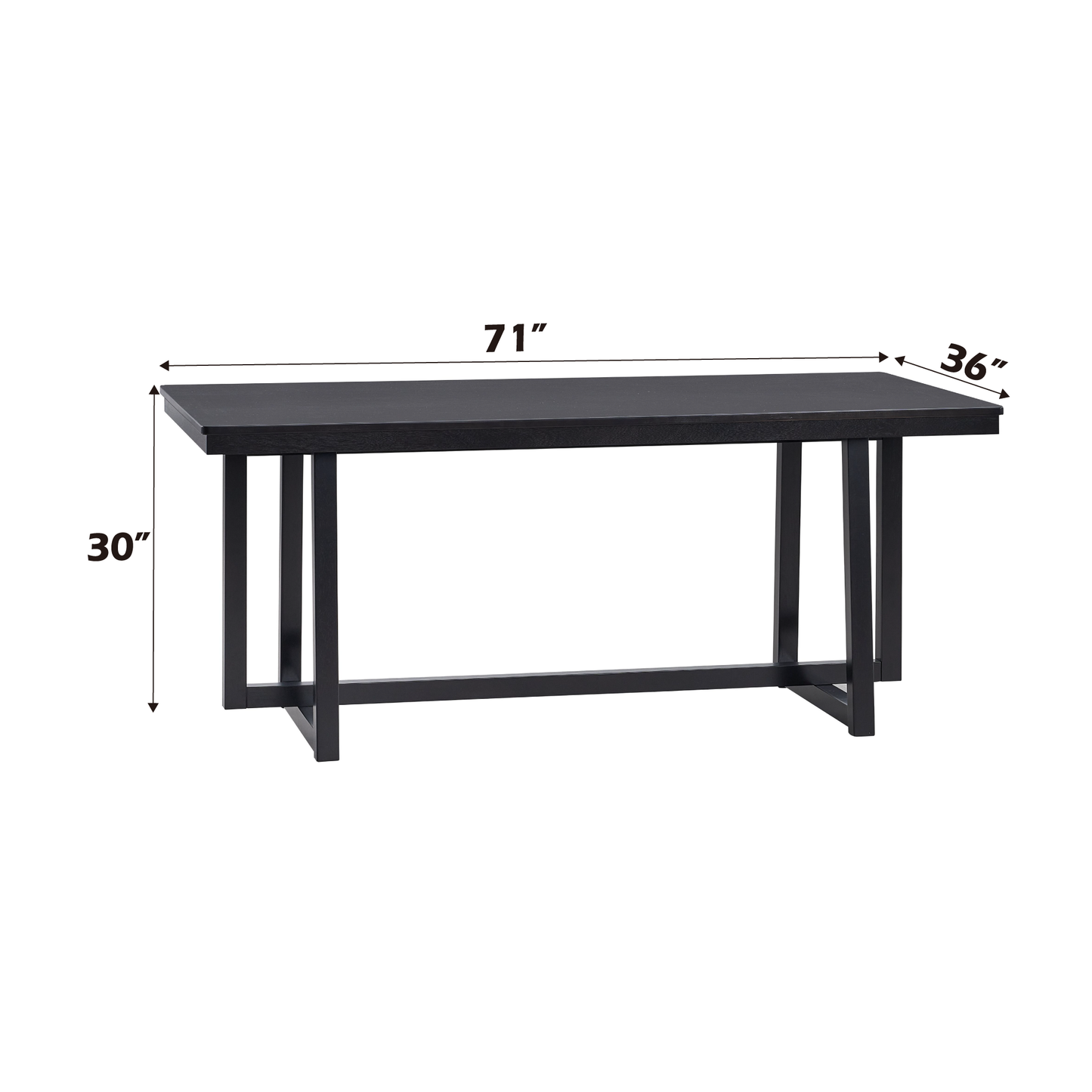 Kini Black Finish Dining Table