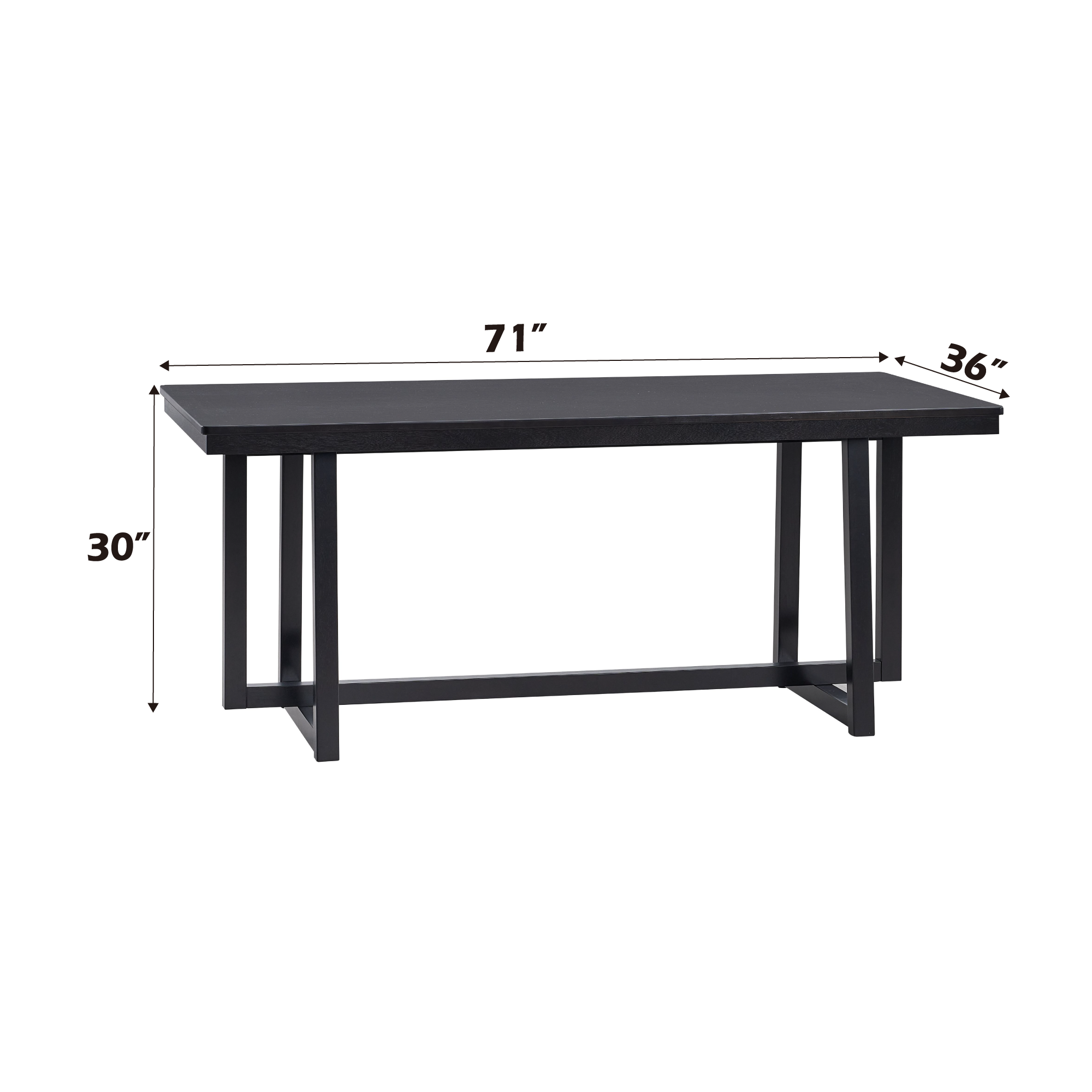 Kini Black Finish Dining Table