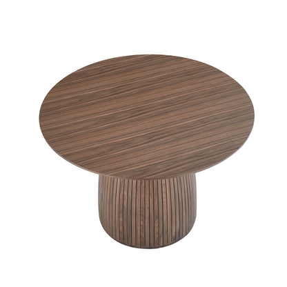 Lamod Round Wood Slatted Dining Table