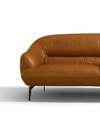 Leonia Cognac Leather Loveseat