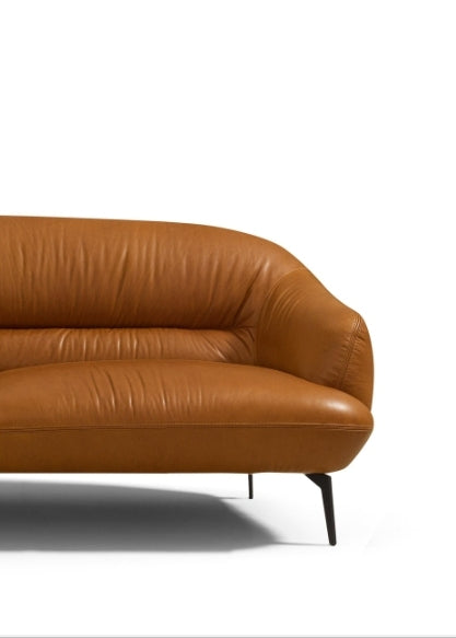 Leonia Cognac Leather Loveseat
