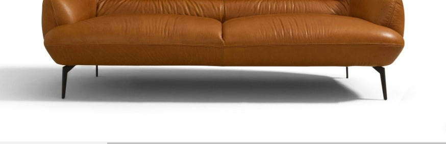 Leonia Cognac Leather Loveseat