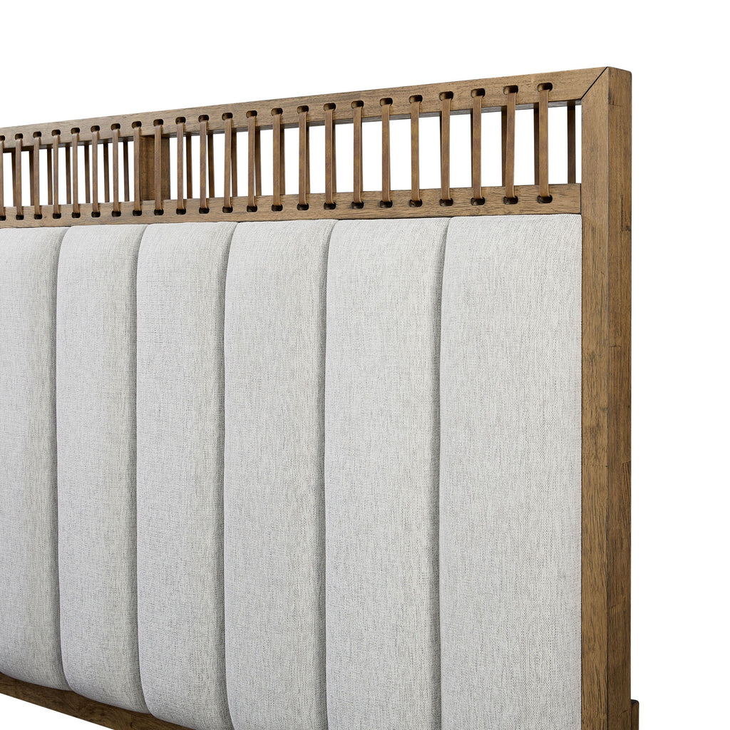 King Upholstered and Strap Panel Bed