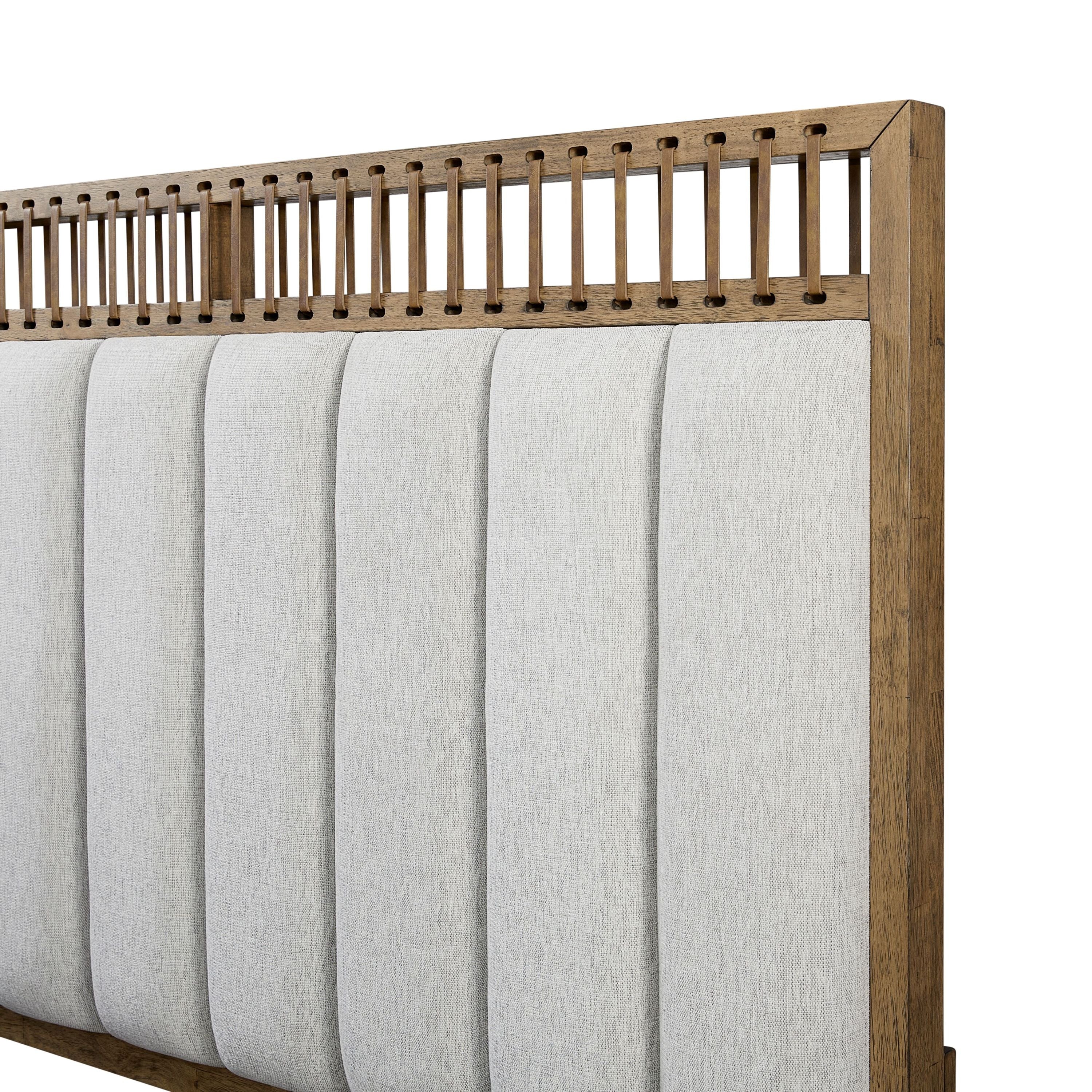 King Upholstered and Strap Panel Bed