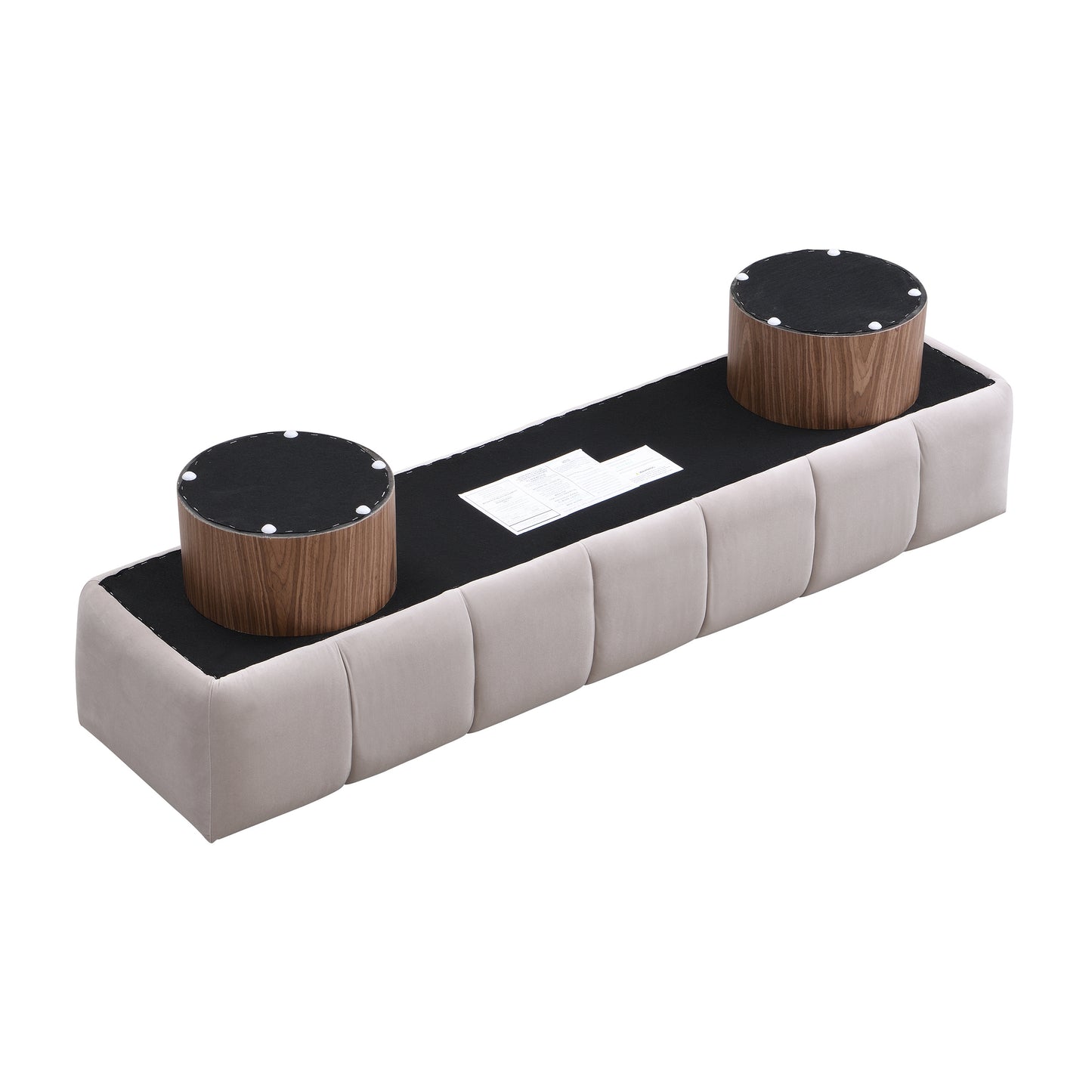 Upholstered Dining Bench for Dining Room, No-Assembly End of Bed Entryway Bench Ottoman for Bedroom Living Room, Light Gray Fabric Stool Top Wood Leg 300 LBS Weight Capacity