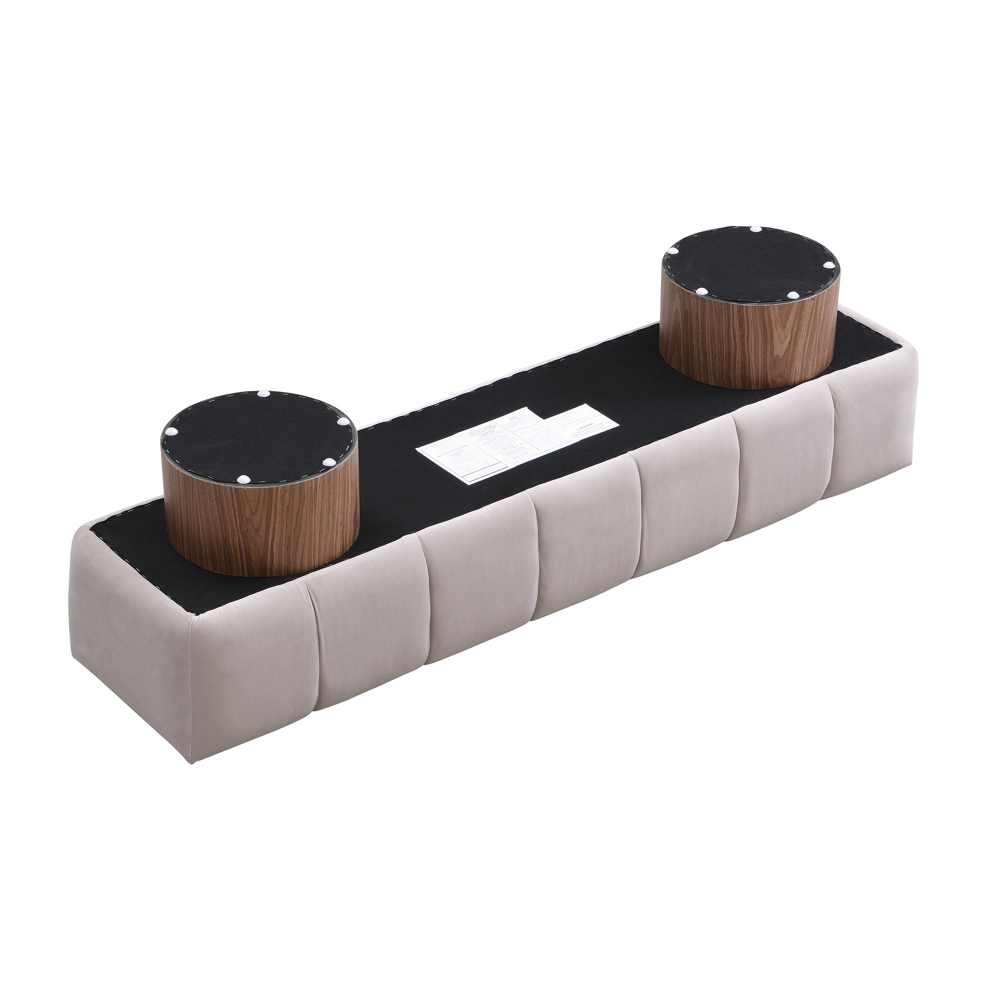 Upholstered Dining Bench for Dining Room, No-Assembly End of Bed Entryway Bench Ottoman for Bedroom Living Room, Light Gray Fabric Stool Top Wood Leg 300 LBS Weight Capacity