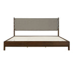 Modern King Bed Frame Set with 2 Nightstands, Light Gray Wood Platform Bed with Headboard and Matching Bedside Tables for Bedroom Bedroom Set