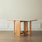 Elegant Light Oak Solid Wood Extending Dining Table.