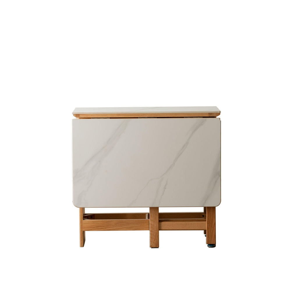 Elegant Light Oak Solid Wood Extending Dining Table.