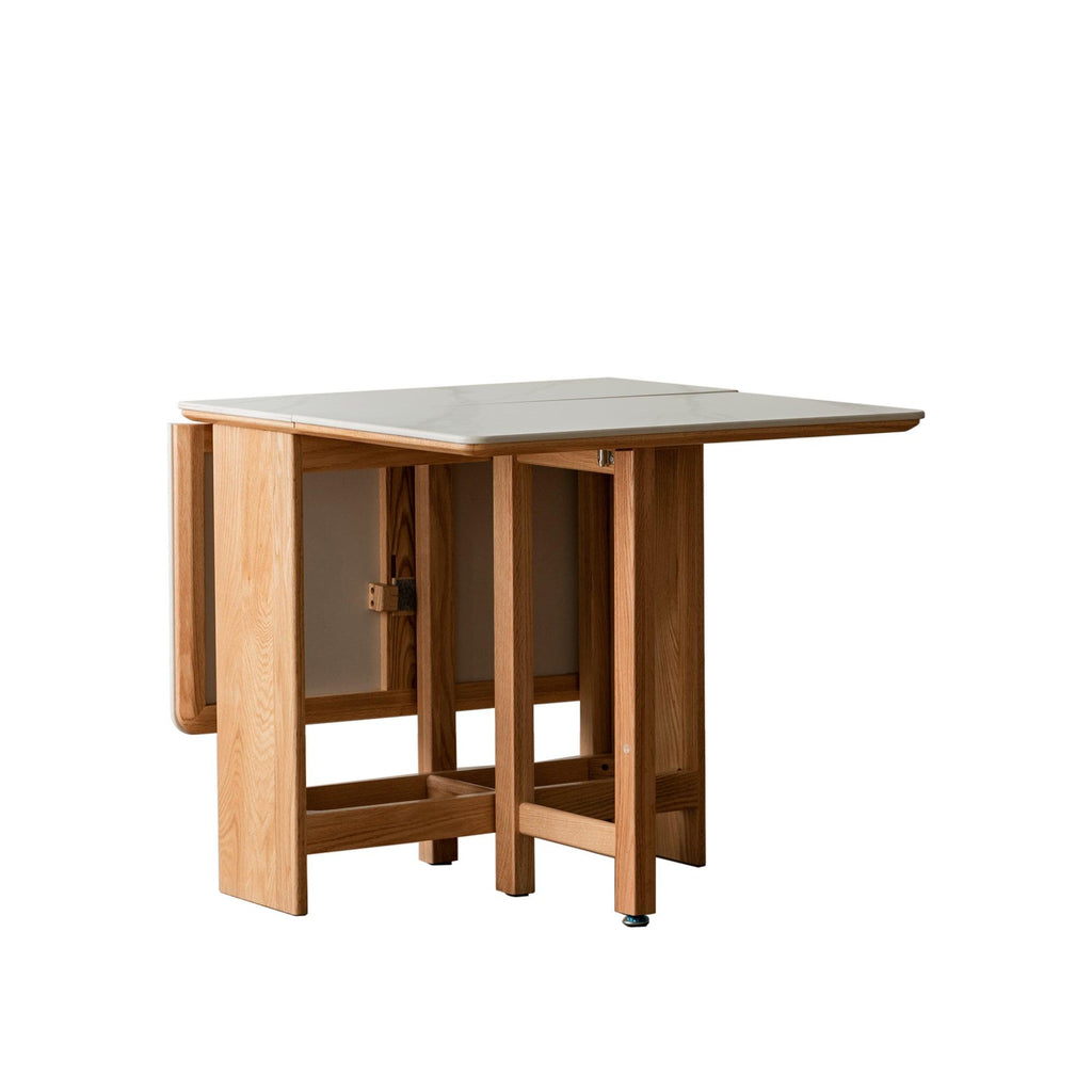 Elegant Light Oak Solid Wood Extending Dining Table.