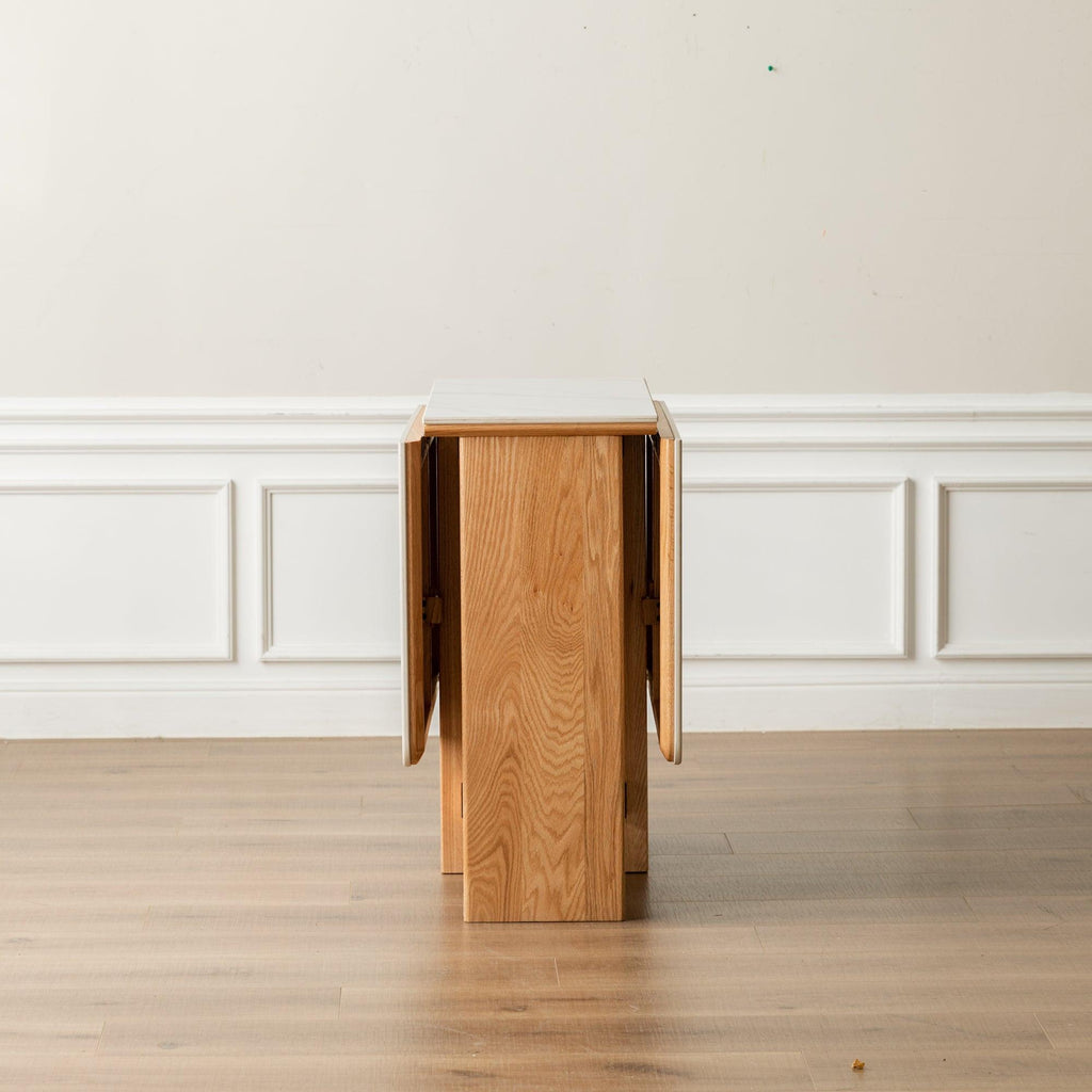 Elegant Light Oak Solid Wood Extending Dining Table.