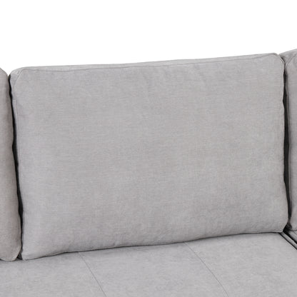 104.5 Pull Out Sleeper Sofa Reversible L-Shape 3 Seat Sectional Couch with Storage Chaise and 2 Stools for Living Room Furniture Set,Gray