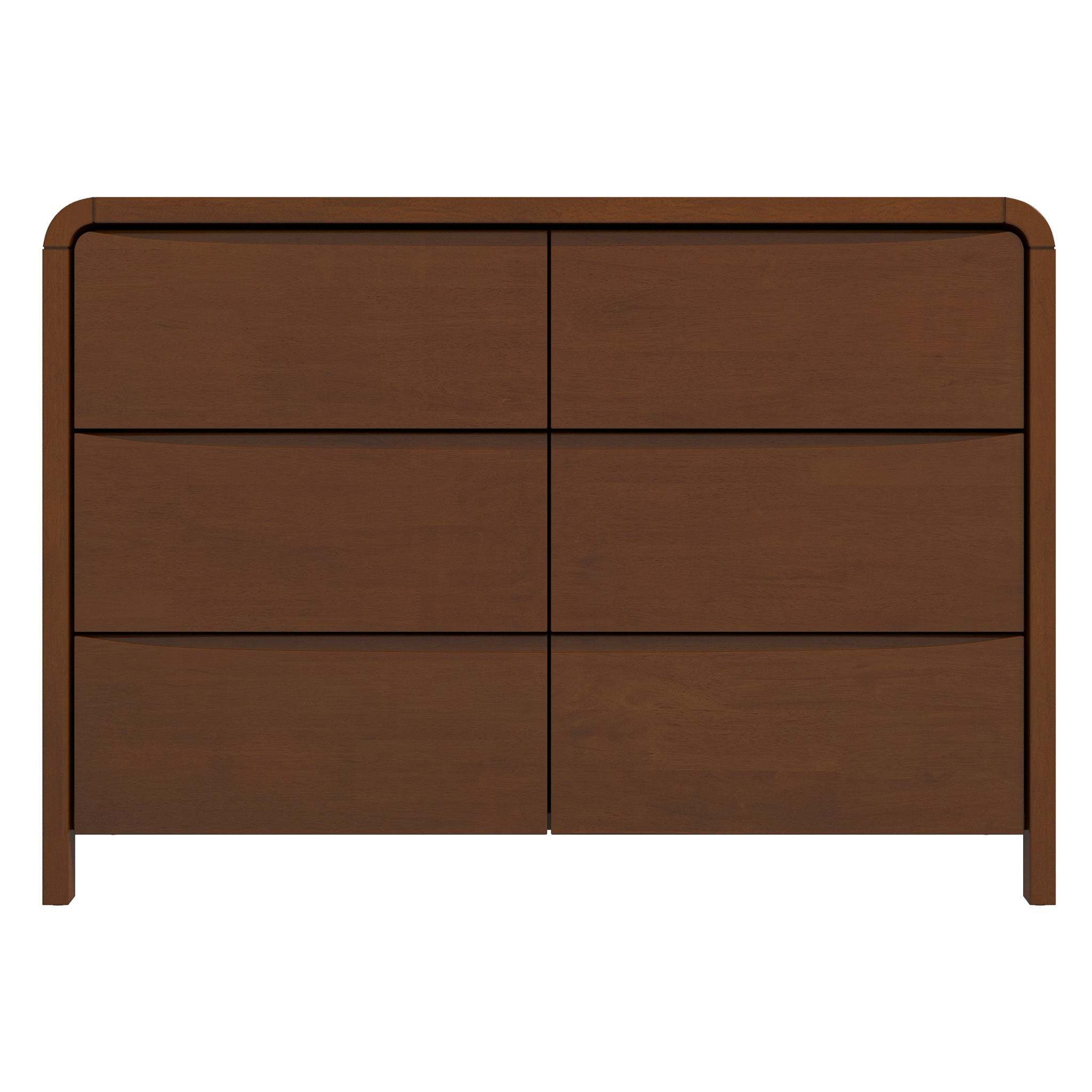 Lionel Mid Century Modern Solid Wood 6-Drawer Dresser Dresser