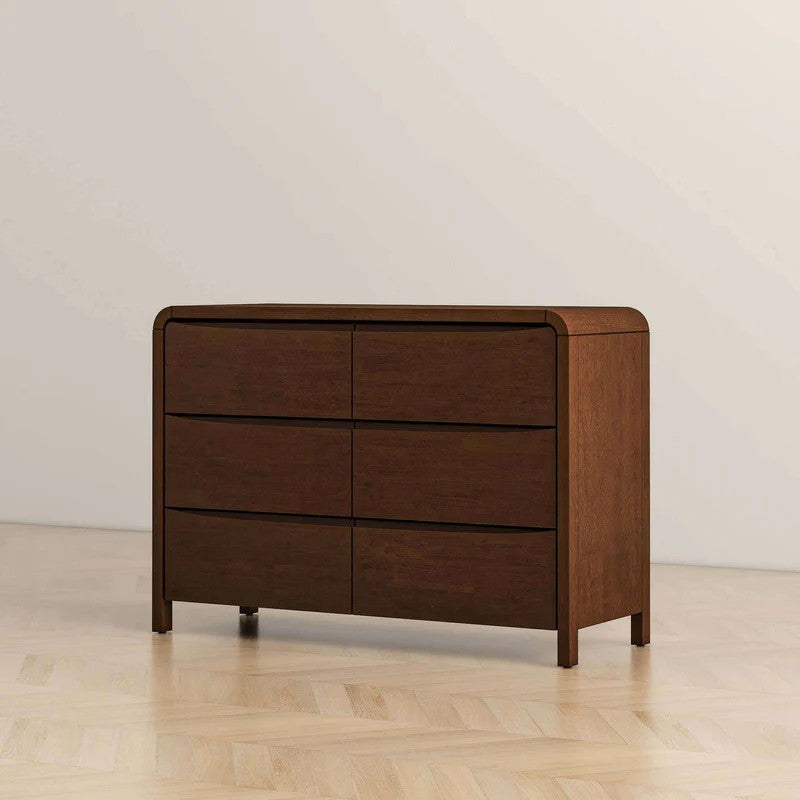 Lionel Mid Century Modern Solid Wood 6-Drawer Dresser Dresser