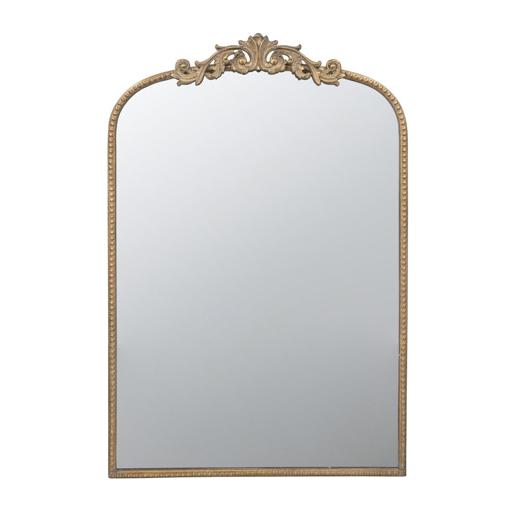 24" x 36" Gold Arch Mirror, Baroque Inspired Wall Decor for Bathroom Bedroom Living Room - Groovy Boardz