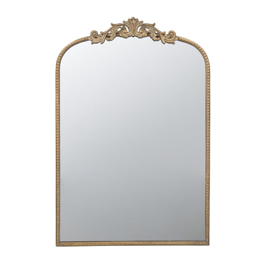 24" x 36" Gold Arch Mirror, Baroque Inspired Wall Decor for Bathroom Bedroom Living Room - Groovy Boardz