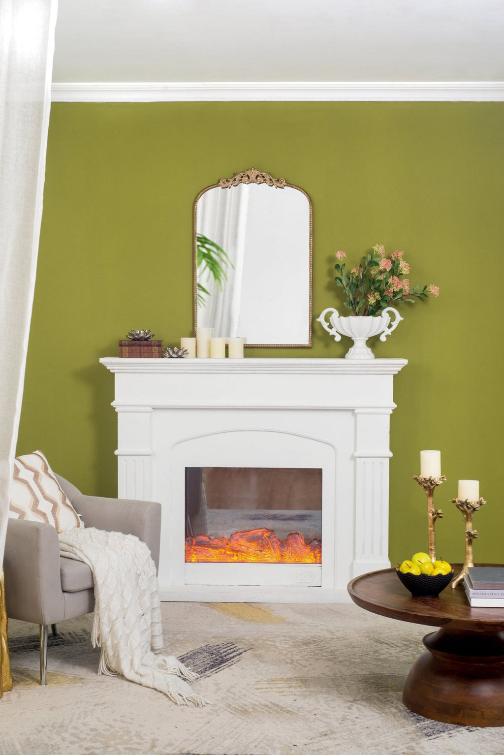 24" x 36" Gold Arch Mirror, Baroque Inspired Wall Decor for Bathroom Bedroom Living Room - Groovy Boardz