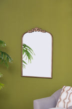 24" x 36" Gold Arch Mirror, Baroque Inspired Wall Decor for Bathroom Bedroom Living Room - Groovy Boardz