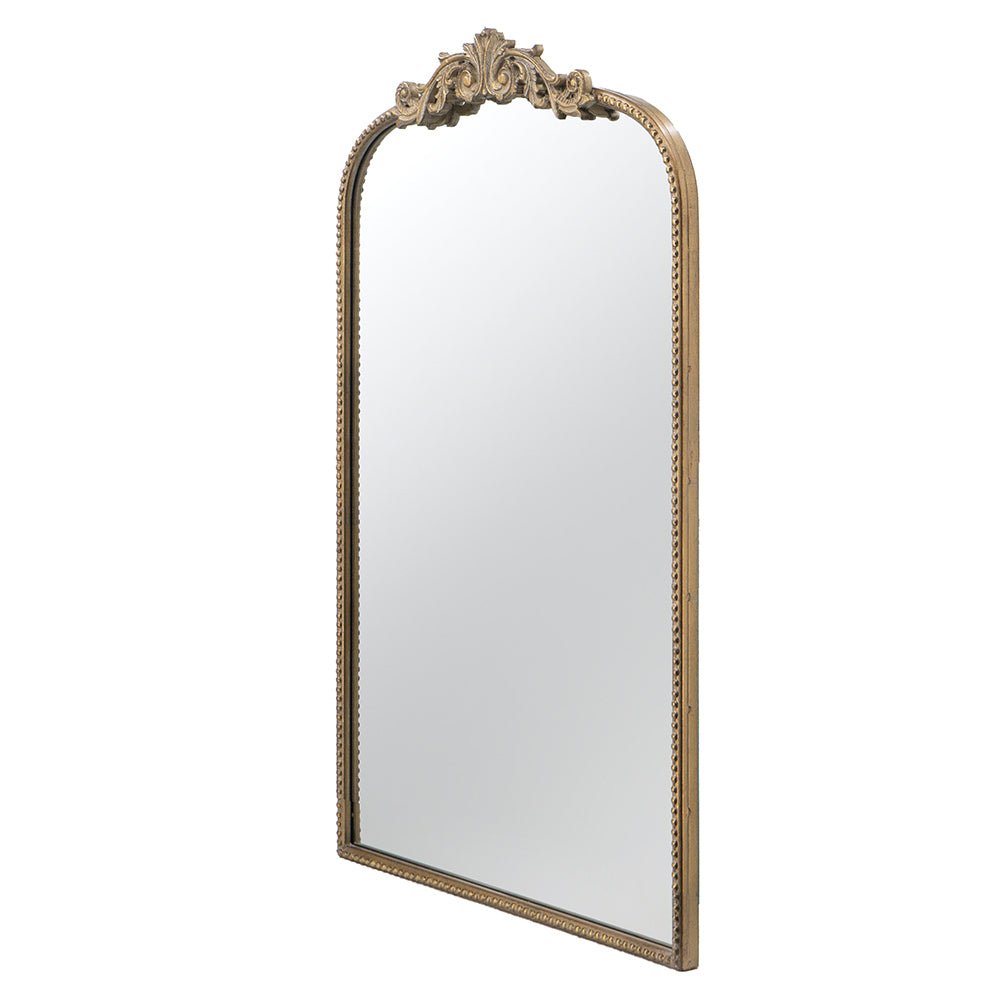 24" x 36" Gold Arch Mirror, Baroque Inspired Wall Decor for Bathroom Bedroom Living Room - Groovy Boardz