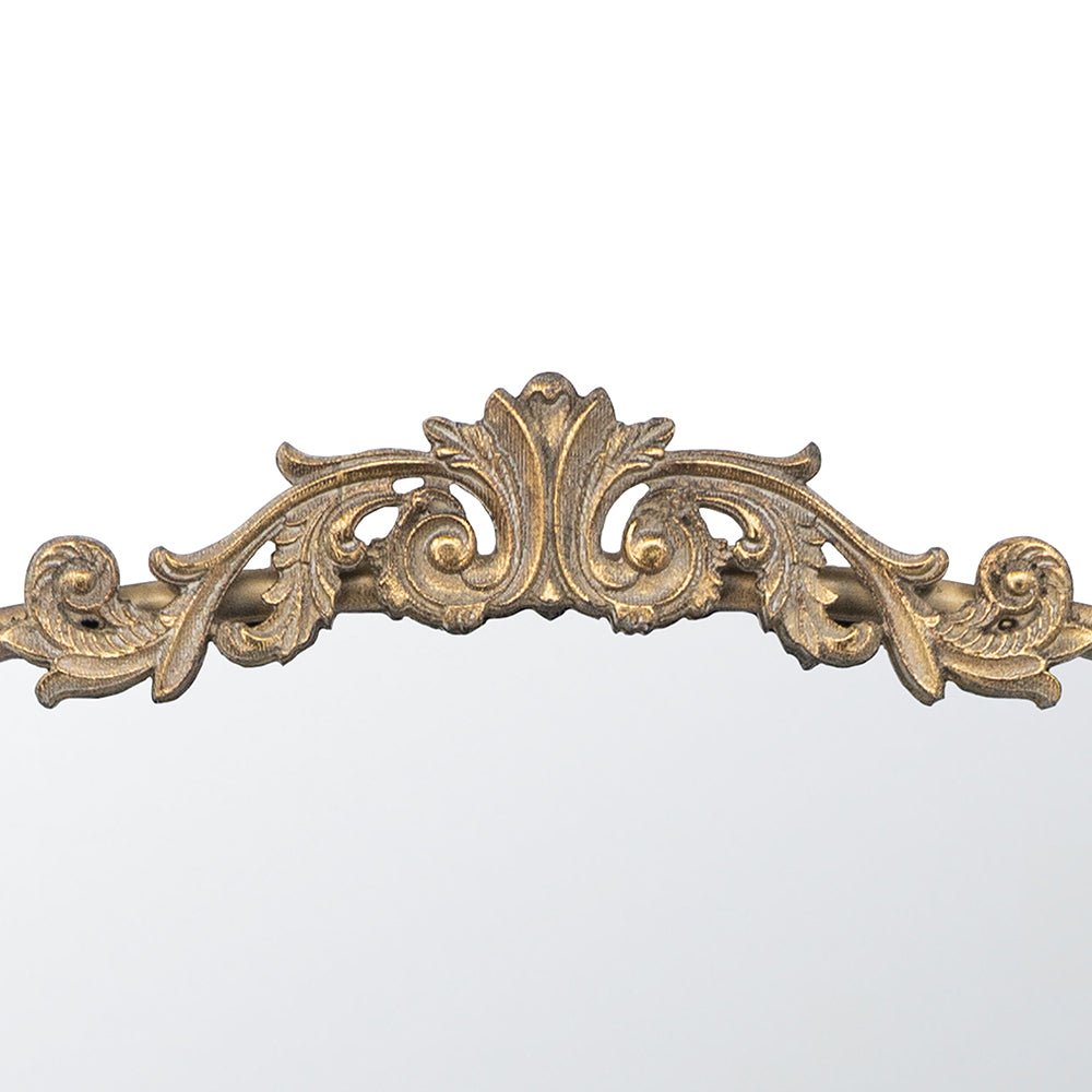 24" x 36" Gold Arch Mirror, Baroque Inspired Wall Decor for Bathroom Bedroom Living Room - Groovy Boardz