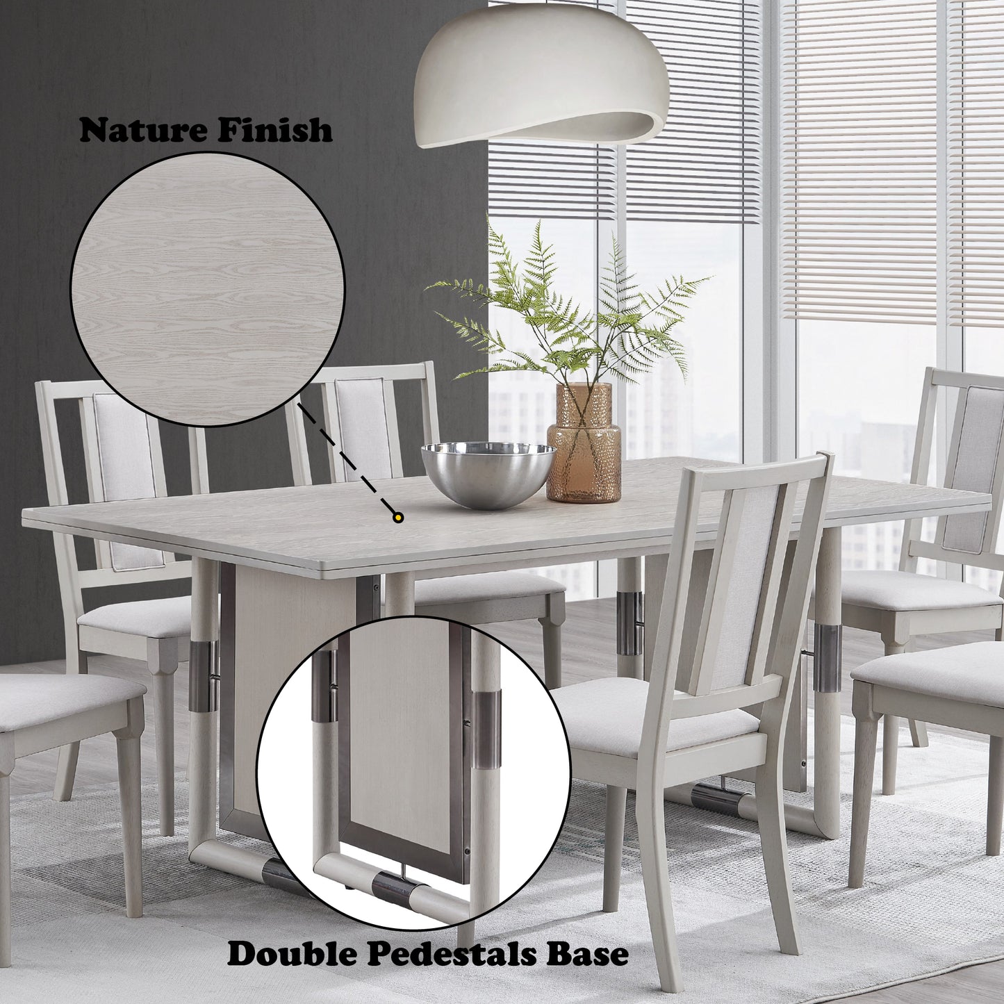Marta Natural Finish Dining Table