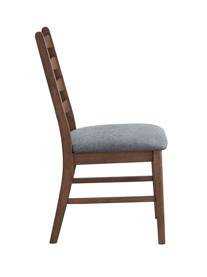 Mayah Dark Gray Linen & Walnut Finish Side Chair (Set of 2)