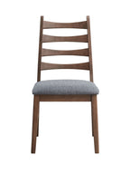 Mayah Dark Gray Linen & Walnut Finish Side Chair (Set of 2)