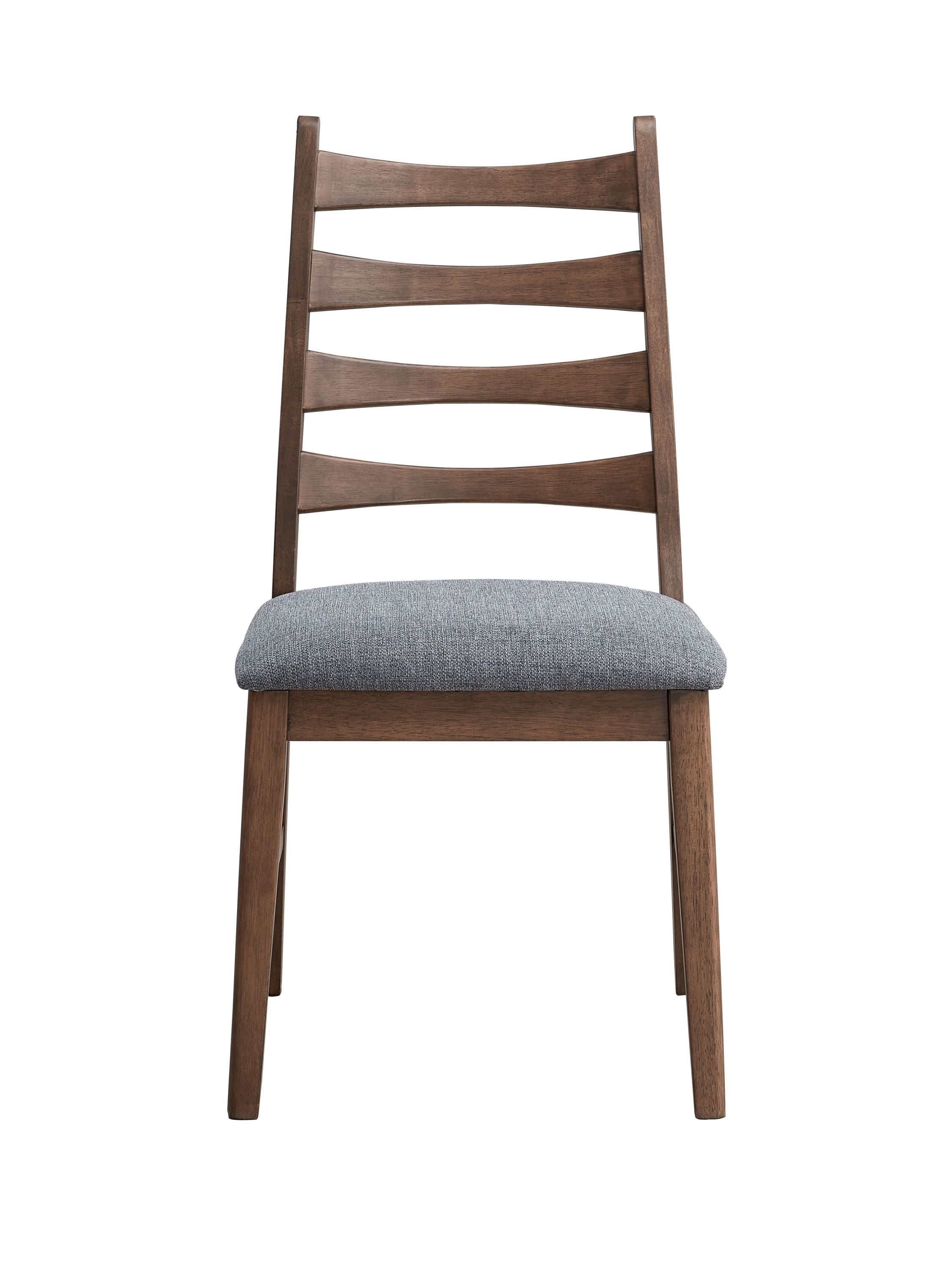 Mayah Dark Gray Linen & Walnut Finish Side Chair (Set of 2)